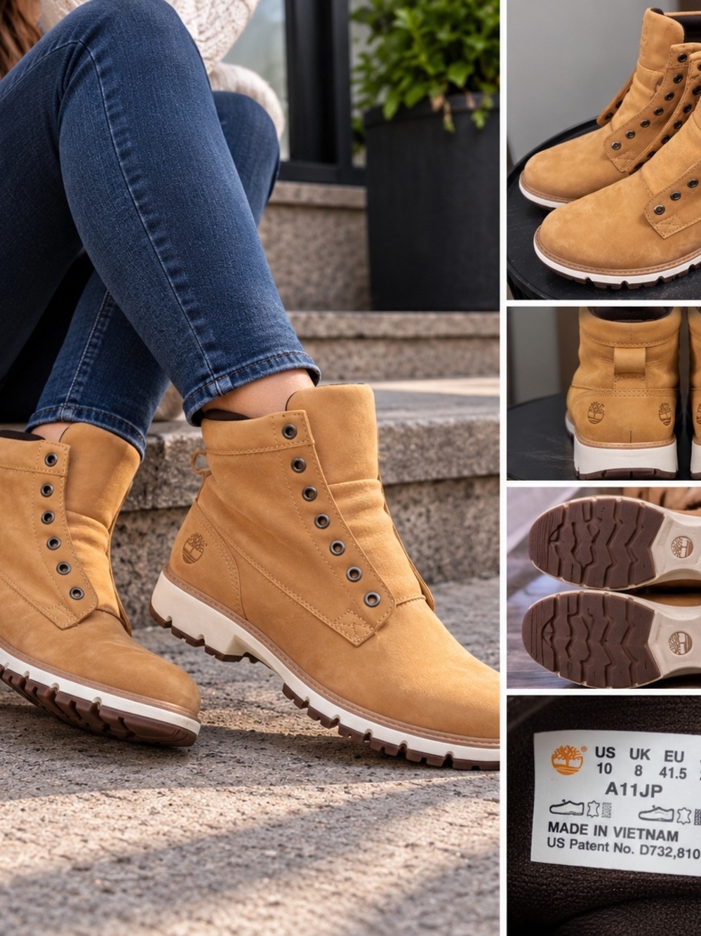 Timberland Women's Wheat Nubuck Lace-Up Ankle Boots